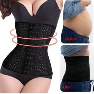 waist trainer corset size medium tummy torso support  black faja shape wear